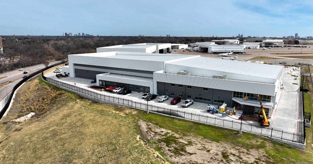 Newly constructed aircraft hangars at Business Jet's Dallas Love Field FBO location.