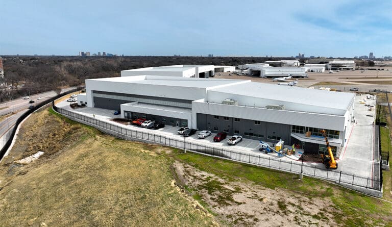 Newly constructed aircraft hangars at Business Jet's Dallas Love Field FBO location.