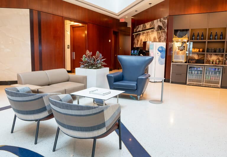 High end FBO lobby featuring